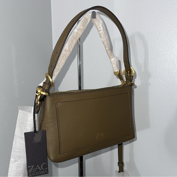 ZAC POSEN Posen Zip Top Convertible Crossbody 100% Leather Bag AUTHENTIC NEW - Picture 7 of 10
